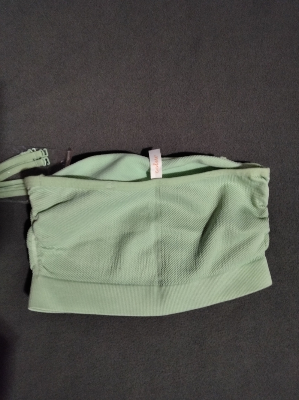Colsie Light Mint Strapless Ribbed Tube Top - Picture 2 of 3